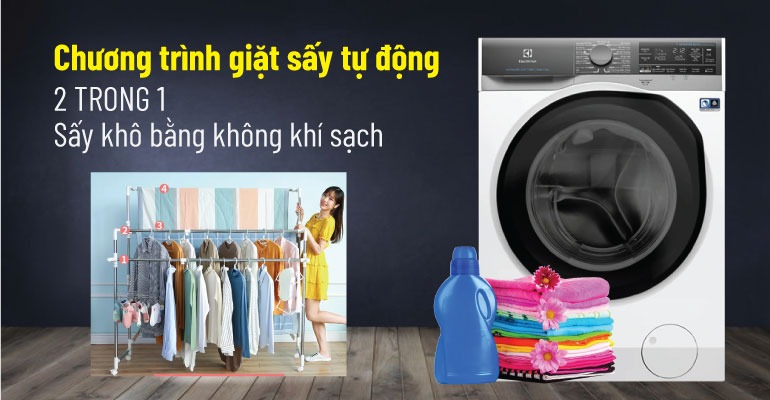 Máy giặt sấy 10/7kg Electrolux inverter EWW1024P5WB
